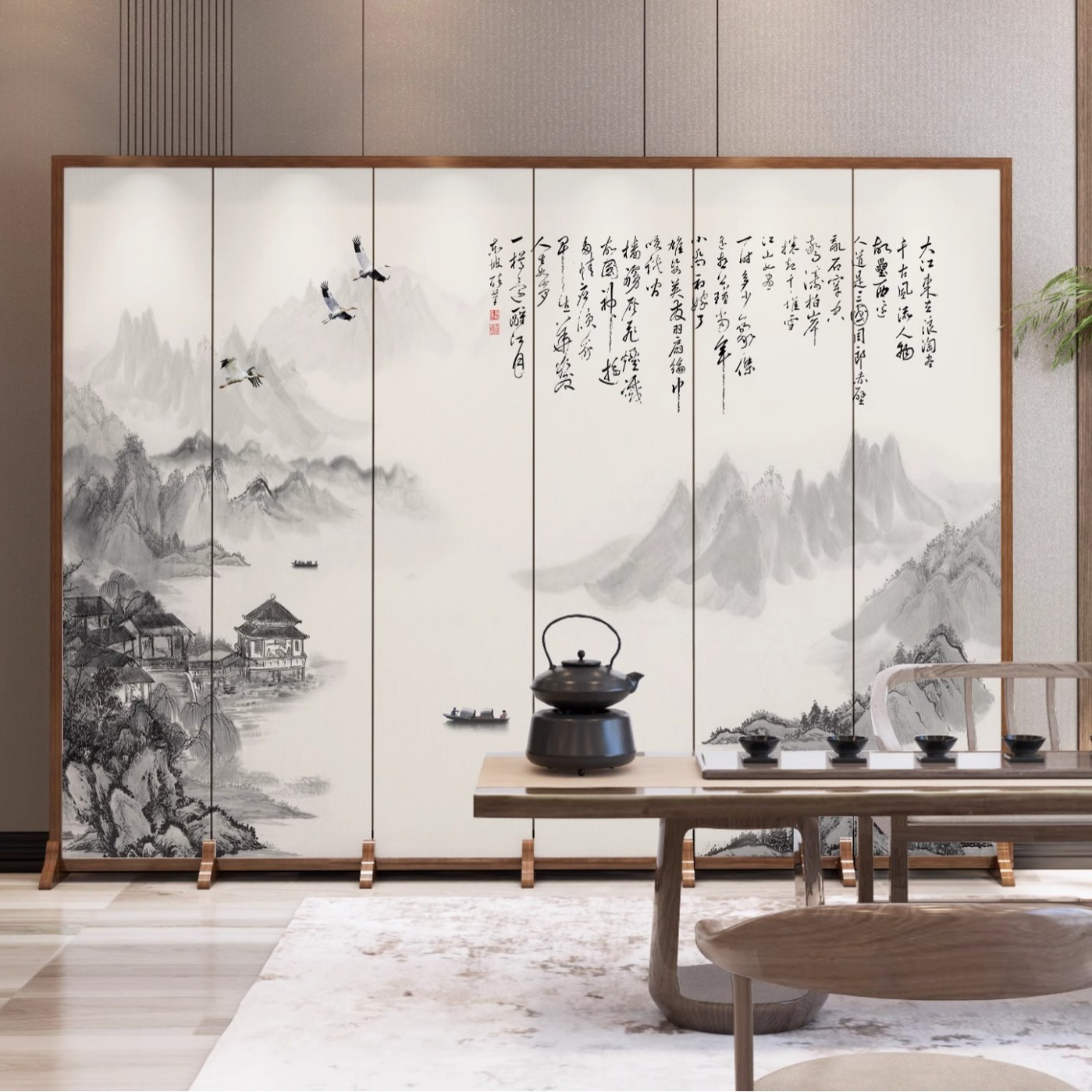 Chinese Partition Screen Office Folding Mobile Simple Modern Bedroom Blocking Office Screen Partition Living Room