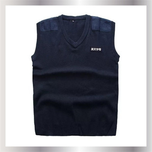 07 Security Clothing Winter Knitted Sweater Crewneck Vest Purple Blue Men's and Women's Pullover Warm Sweater Men's Wear