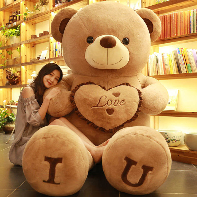 Oversized Photo-Printed Teddy Bear Plush Toy Sleeping Pillow Big Bear Doll Valentine's Day Girl Birthday Gift