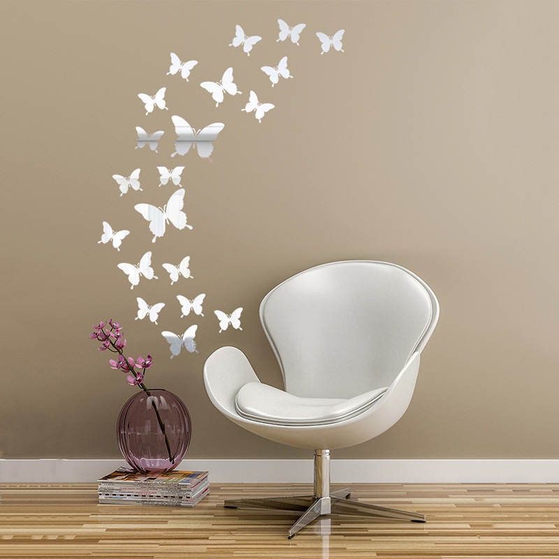 Butterfly Crystal Mirror Wall Sticker Ac...