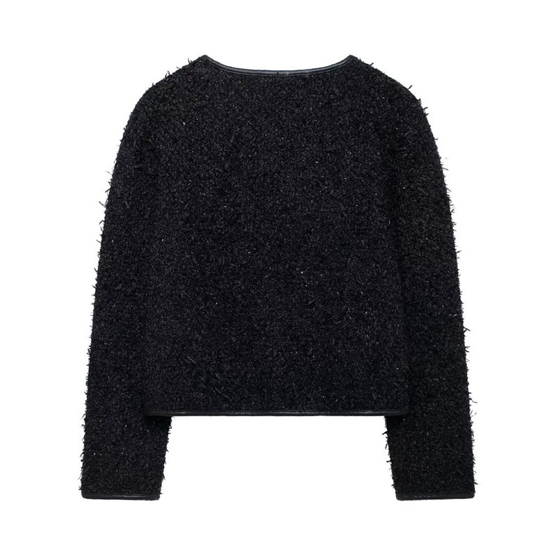 Γυναικείο Φθινόπωρο-Χειμώνας New Metallic Line Μονόπετο Παλτό με Τσέπη και Υφή_voghion.com