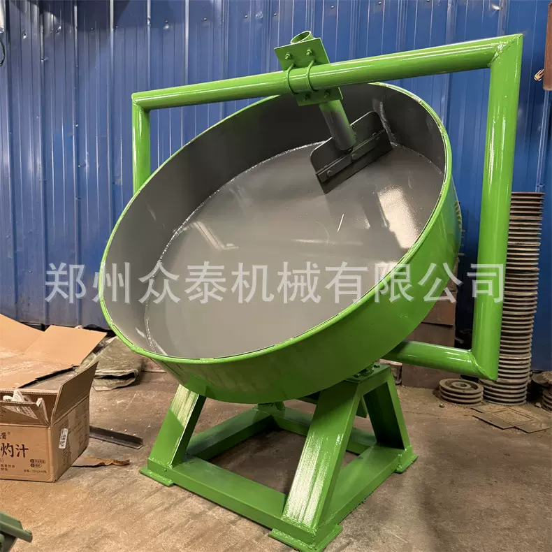 有机肥猫砂造球盘锅式团球圆盘造粒机陶粒砂矿粉尾砂圆锅造粒机