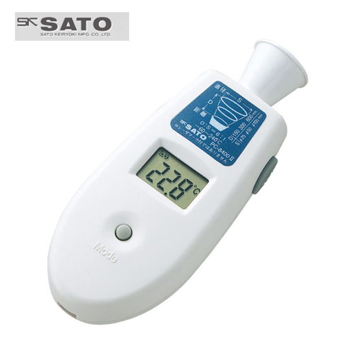 日本SATO佐藤袖珍型红外温度计 PC-8400 II 带喇叭型测量区域指南