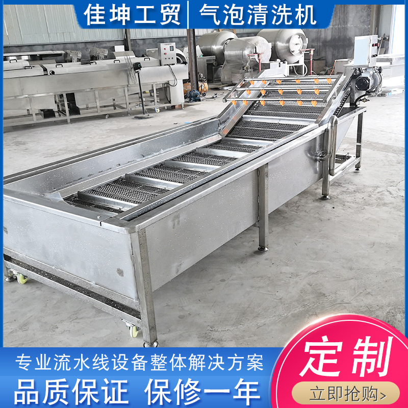 全自动果蔬气泡清洗机全不锈钢制作 叶菜清洗设备 佳坤供应