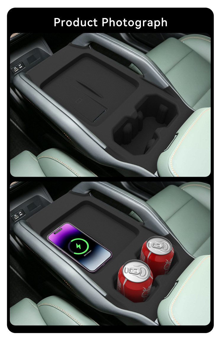 Suitable for 24-26 models of Jaecoo J6 EV, wireless charging integrated water cup cover ICAR03 silicone protective anti-slip mat