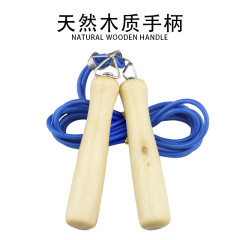 跨境木柄跳繩彈簧膠線繩幼兒園兒童學生運動健身器材訓練跳繩批發