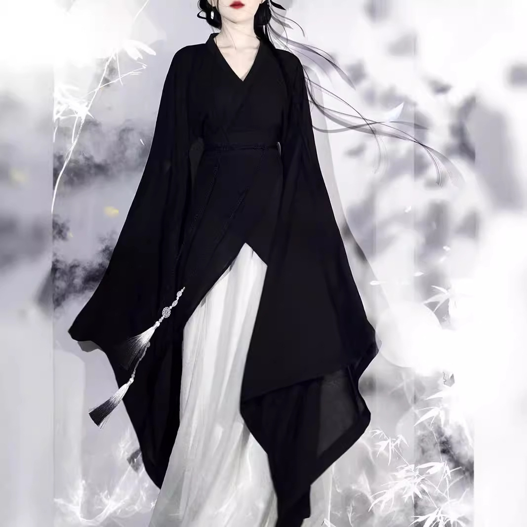 [Breaking Dawn] Wei, Jin, Southern and Northern Dynasties, Han Clothing, Shaped Dress, Shaped Skirt, Slimming, Big Sleeve, Neck, Sexy, Slimming, Full Set