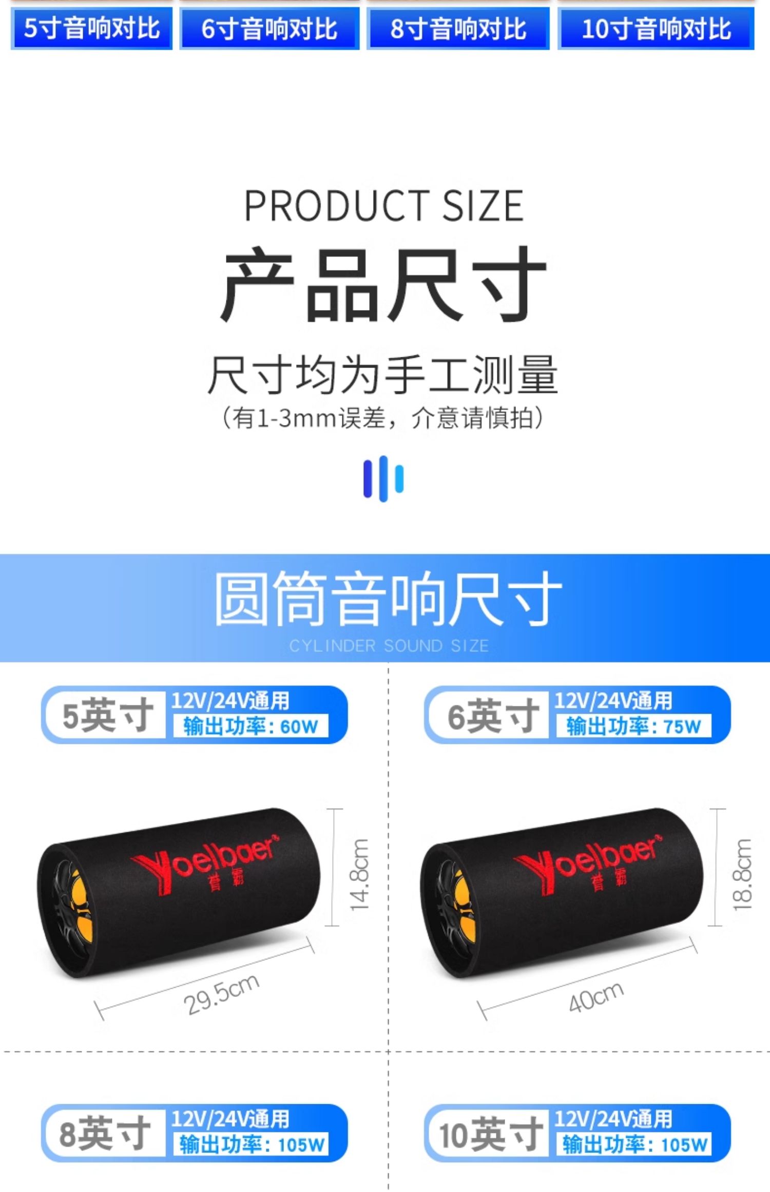 Car Subwoofer Audio 12v24v Car Truck Subwoofer Modified High Volume Wireless Bluetooth Speaker