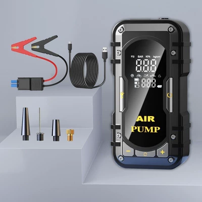 Hava nasosu, Inflator, Pressure Measurement, Emergency Starting - 6635-emergency-power-supply-air-pump-all-in-one-machine-thickened-battery-clip-usb-discharge-typec-charging