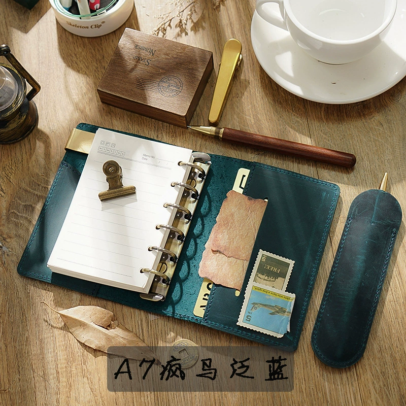 Leather laptop for traveling, handheld pocketbook, DIY, tear-off sheet, 6A