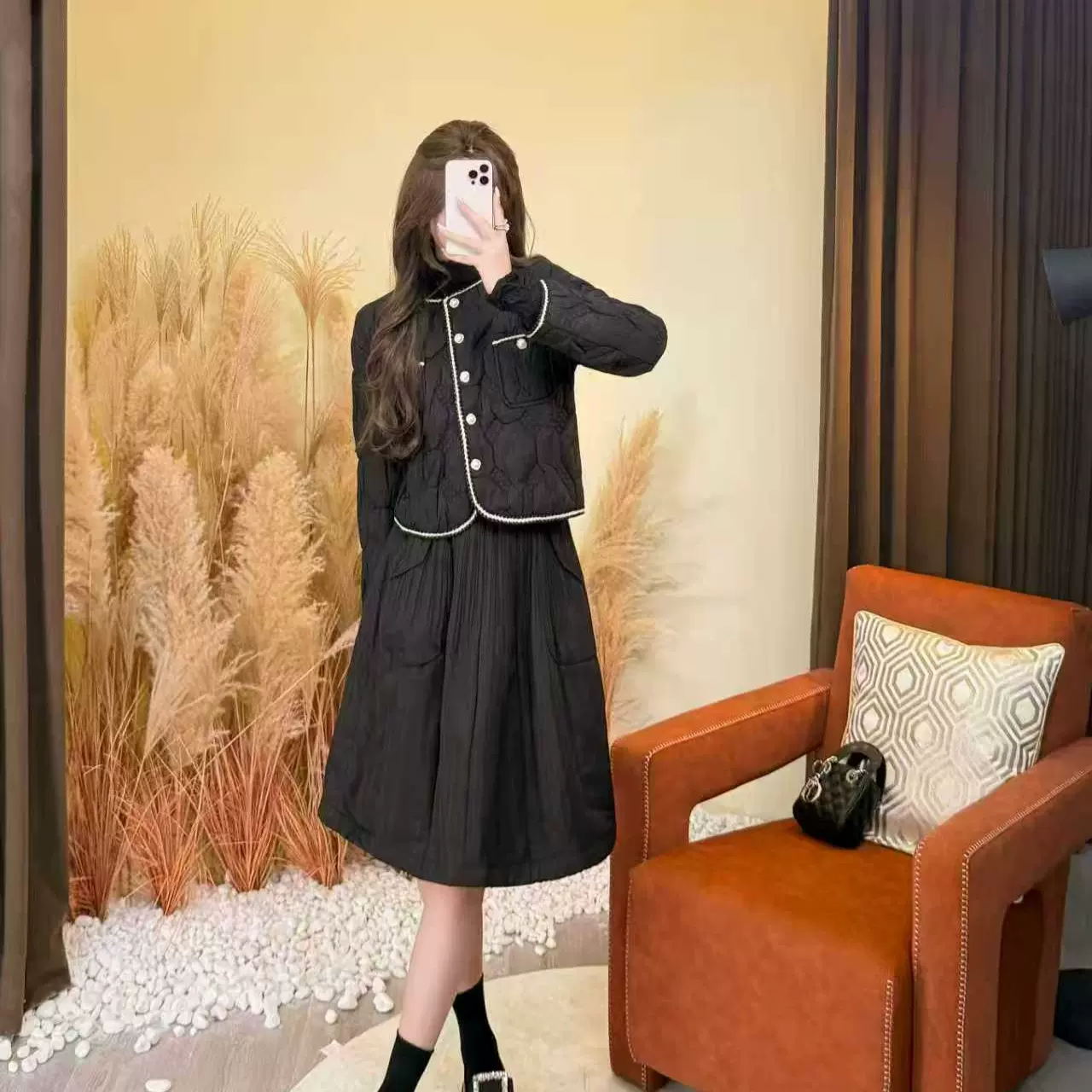 三宅小香风羽绒棉服女短款轻薄棉袄秋冬季时尚洋气外套休闲棉衣