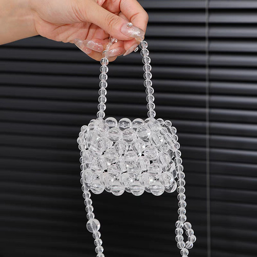 Knitting Children's Bags for Girls, Summer Pearls 2024 New Mini Bags for Girls, Beaded Bags for Girls, Child Crossbody Bags, Small Handbags