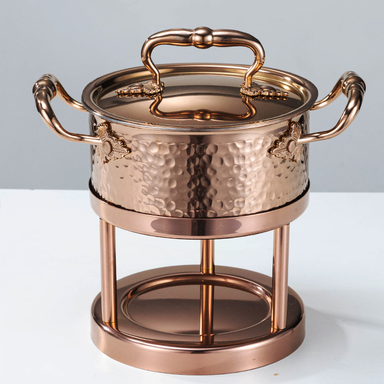 로즈 골드 냄비 본체 + 선반