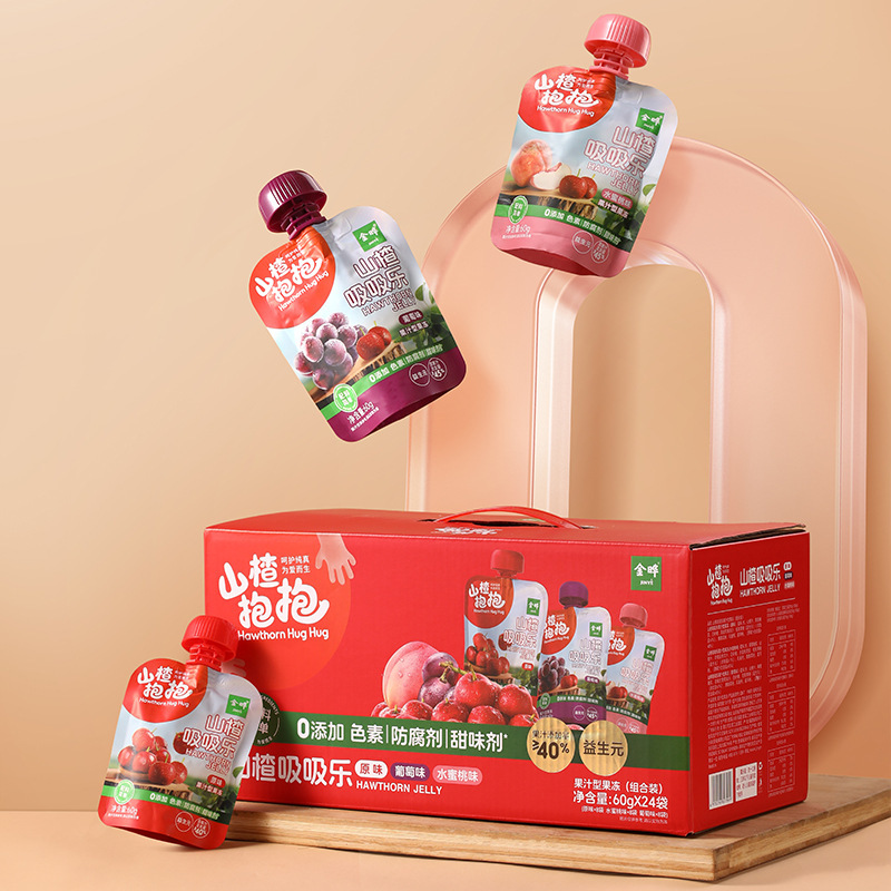 Jinye サンザシ ハグ＆スーク ギフトボックス 1440g ジュースゼリー 子供用 60g×24袋|undefined