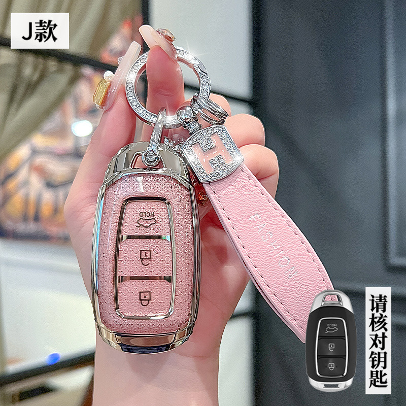 모던 J 모델 - 스마트 3버튼 [크리스탈 핑크 싱글 쉘] + H 로프 다이아몬드 버클