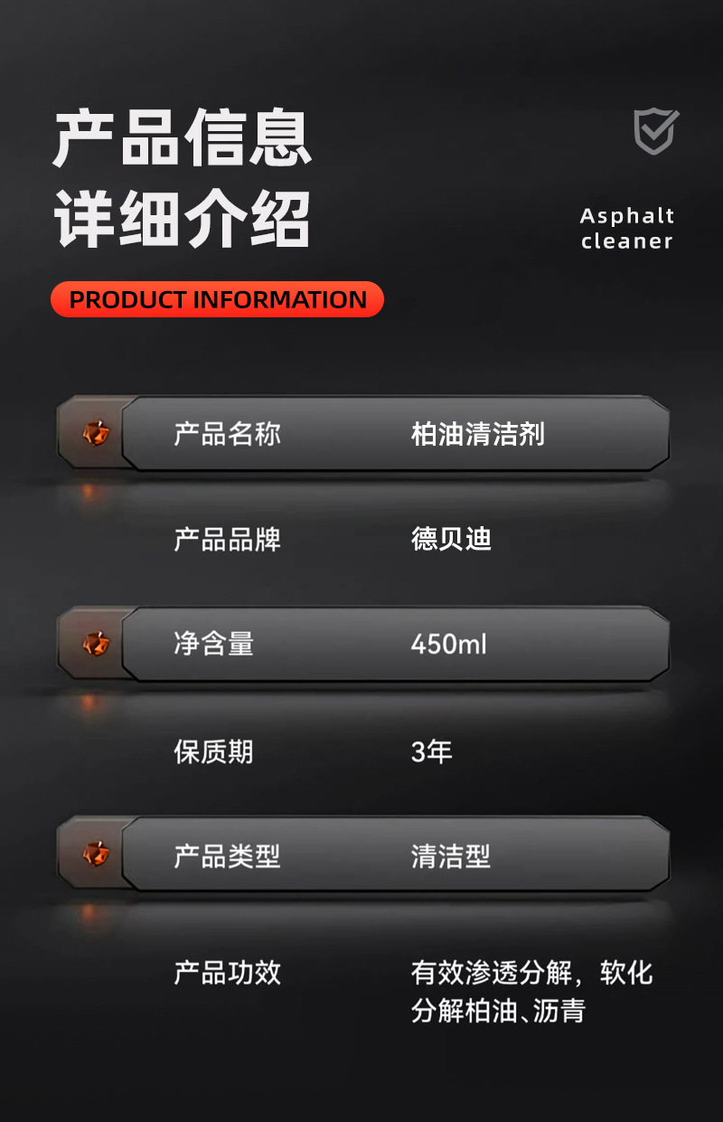 Debedi Asphalt Cleaner Rust Remover White Car Asphalt Remover Strong Adhesive Remover for Paint Surfaces Without Damaging the Paint