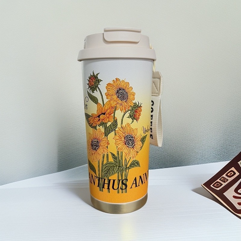 高颜値双飲コーヒーカップ316ステンレス保温カップ女性大容量車載屋外携帯シンプルカップ|undefined