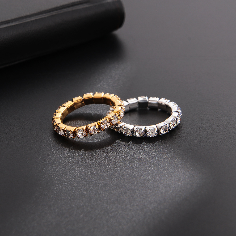Luxury Fashion Full Diamond Five-Row Elastic Band Stretch Men's Index Finger Ring Manufacturer Wholesale R006_voghion.com
