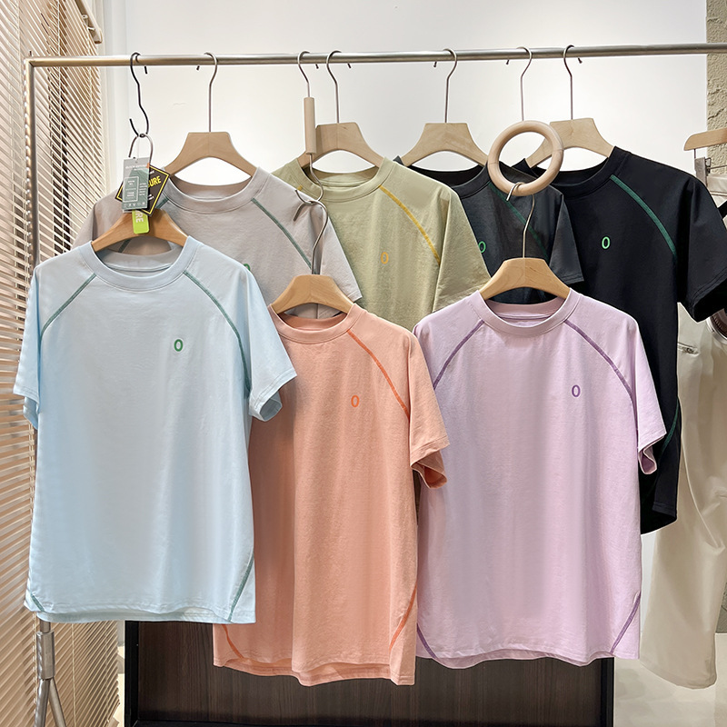 2025 Summer Ins Men's and Women's Sun Protection Moisture-Wicking Quick-Drying Sports Short-Sleeved T-Shirt Outdoor Loose Cycling Top