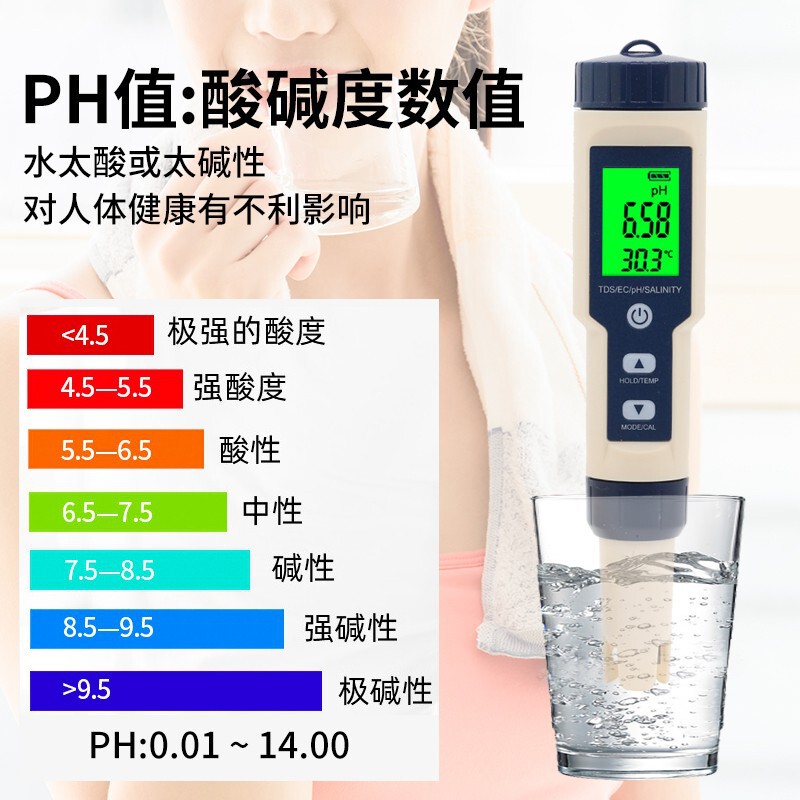 Five-In-One Ph Meter Ph Ectds Temperature Salinity Conductivity Water Quality Test Pen Breeding Detector Backlight Five-In-One Ph Meter Ph Ectds Temperature Salinity Conductivity Water Quality Test Pen Breeding Detector Backlight