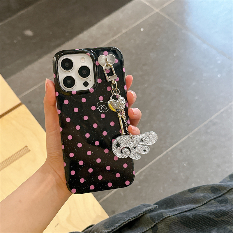 ins日韩极简细闪波点翅膀适用iPhone16苹果15ProMax/14手机壳13女|undefined