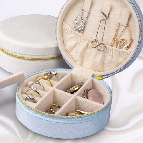 ins cross-border mini jewelry storage box travel portable jewelry box compact ring bag decoration box