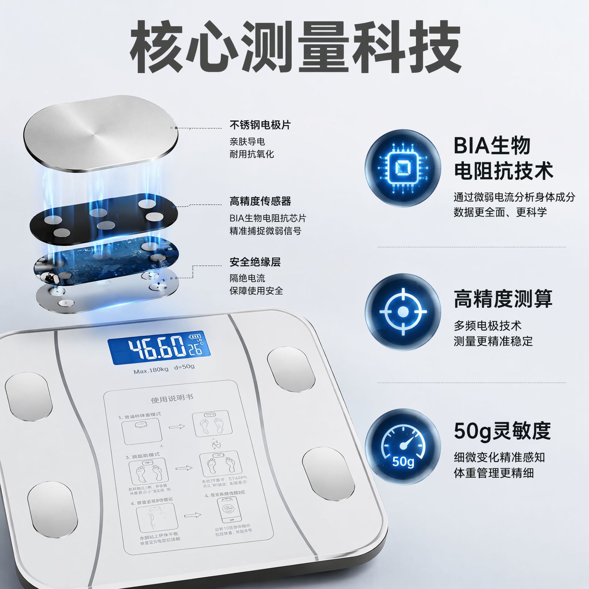 Özel İnsan Vücut Yağ Ölçüsü Akıllı Bluetooth App Bağlantılı Ev Kullanımı Vücut Yağı Ölçülebilen Elektronik Terazi Toptan Satış Vücut Ağırlık Terazi