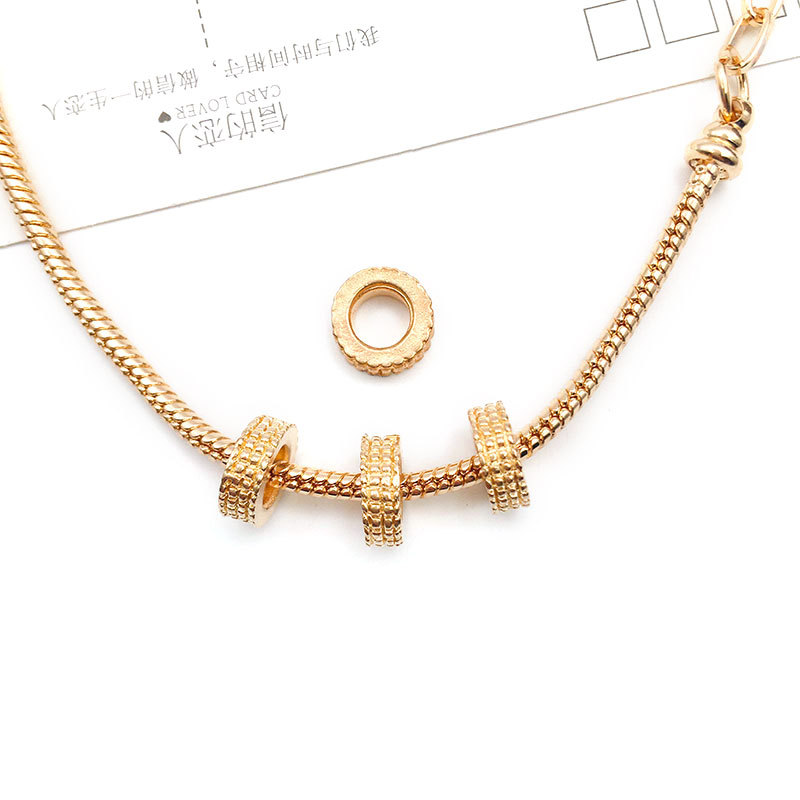 1 europeo y americano gran agujero perlas KC oro panjia gran agujero granos aleación perlas perforadas collar joyería accesorios cuentas sueltas al por mayor