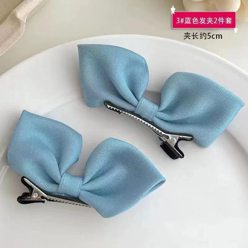 Estilo coreano arco horquilla tela tridimensional para niños plisada lindo rojo tamaño pequeño princesa encaje lado clip accesorios para el cabello