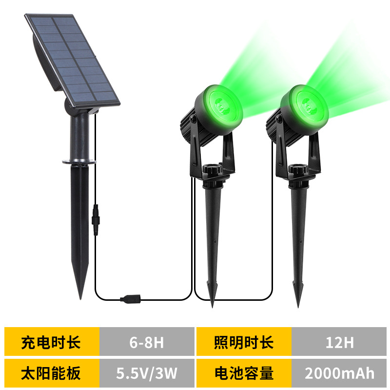 越境ソーラースポットライト屋外防水中庭芝生ライト別荘庭園LEDツリーライトrgb地面設置ライト