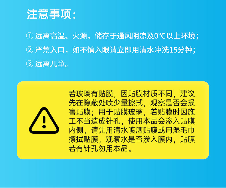 Car Glass Cleaner, Oil Film Remover, Car Wiper Water, Powerful Decontamination and Oil Film Removal Car Cleaning Agent