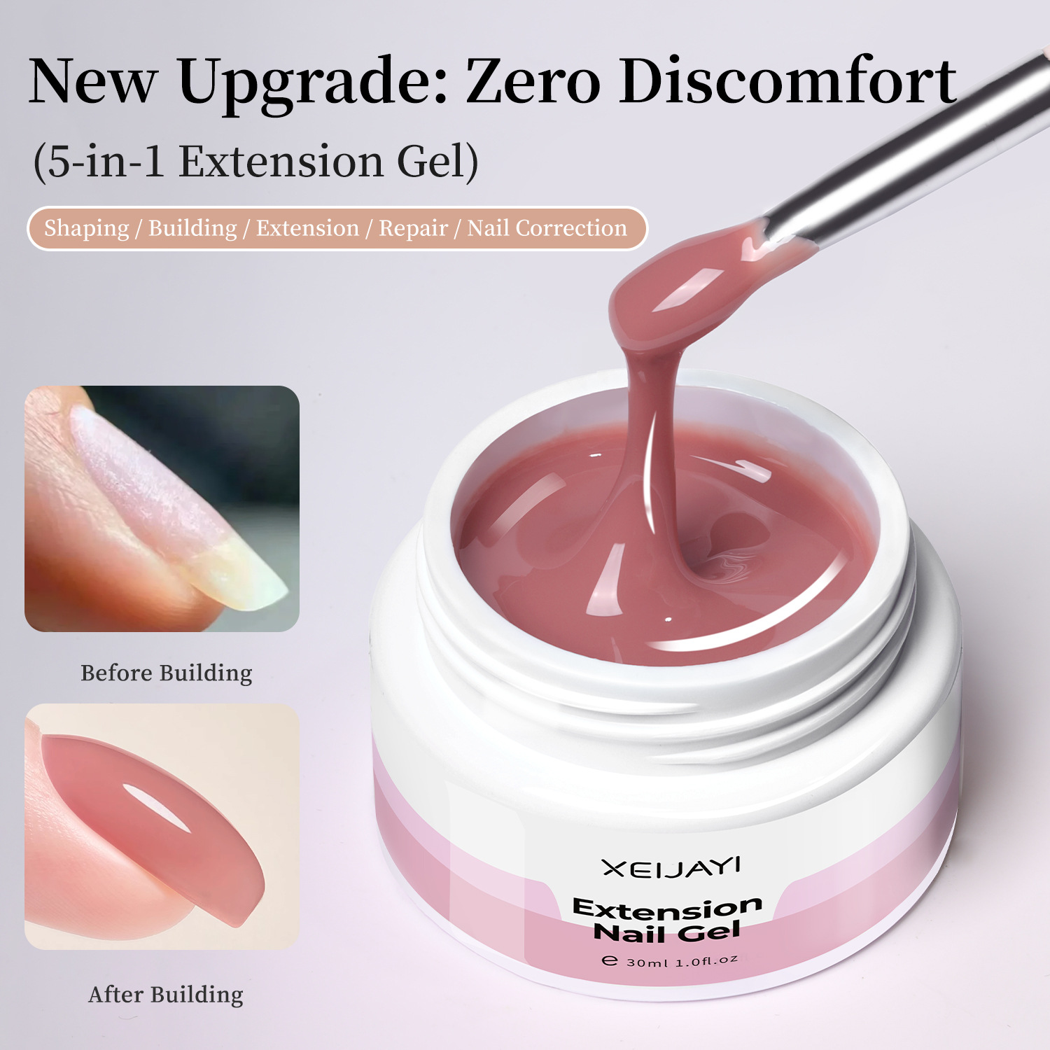 Gel de Extensión Sólido en Tarro para Salón de Uñas