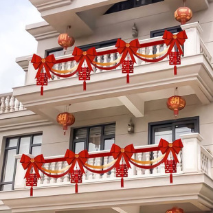 Balcony wedding decoration guardrail wedding decoration yard stair handrails lace flower living room room wedding room layout