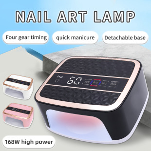 Cross-border new power storage nail light therapy lamp 168W high-power quick-drying nail light nail salon dedicated portable