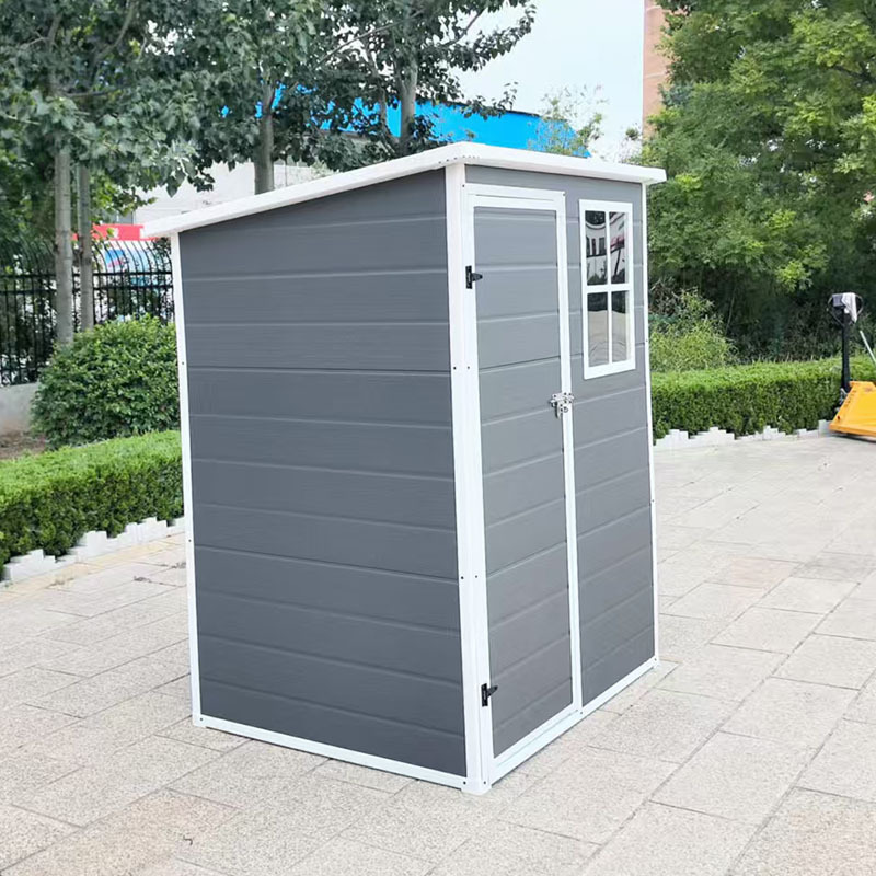 Jardín transfronterizo al aire libre patio simple sala de herramientas de plástico impermeable y solar sala de almacenamiento de almacenamiento móvil de montaje