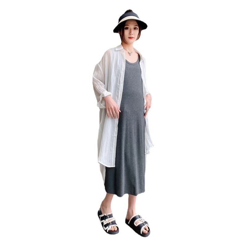 Factory supply modal long vest skirt base skirt women's maternity dress loose plus fat plus size tide