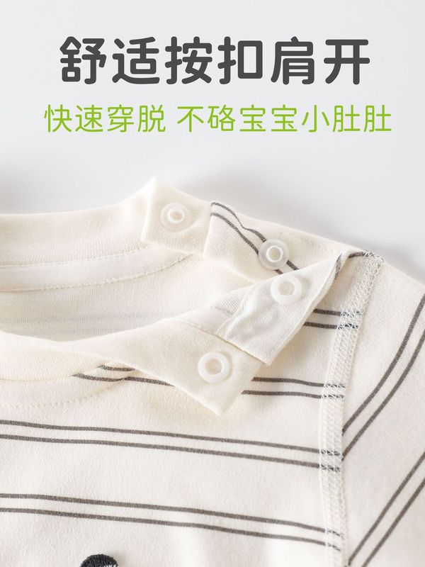 婴儿暖姜套装衣服宝宝春秋四季款长袖长裤肩开套装新款|undefined