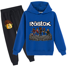 外贸童装爆款促销 ROBLOX 男女童春秋连帽衫卫衣+长裤套装R06