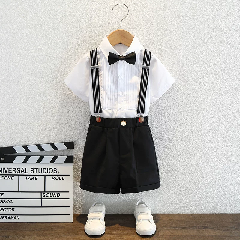 Children's flower boy costume, summer piano performance costume, dress, British style
