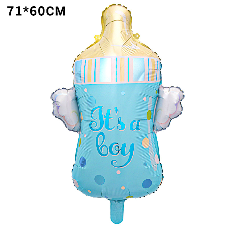 Nuevo chupete grande de forma especial transfronterizo, película de aluminio para bebés, globo, biberón, decoración de cumpleaños para bebés, revelación de género