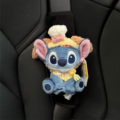 and Stitch Seatbelt Shoulder: Seat belt shoulder pad - authentic-biscuit-set-stitch-black-shoulder-cover