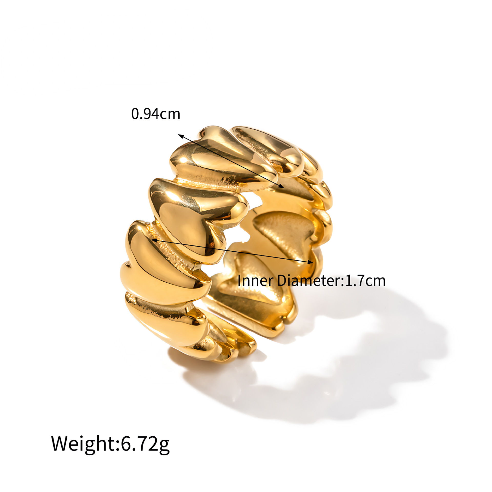 Titanium Steel Material Geometric Pattern IG Style Retro Geometric Titanium Steel 18K Gold Plated Women's Rings