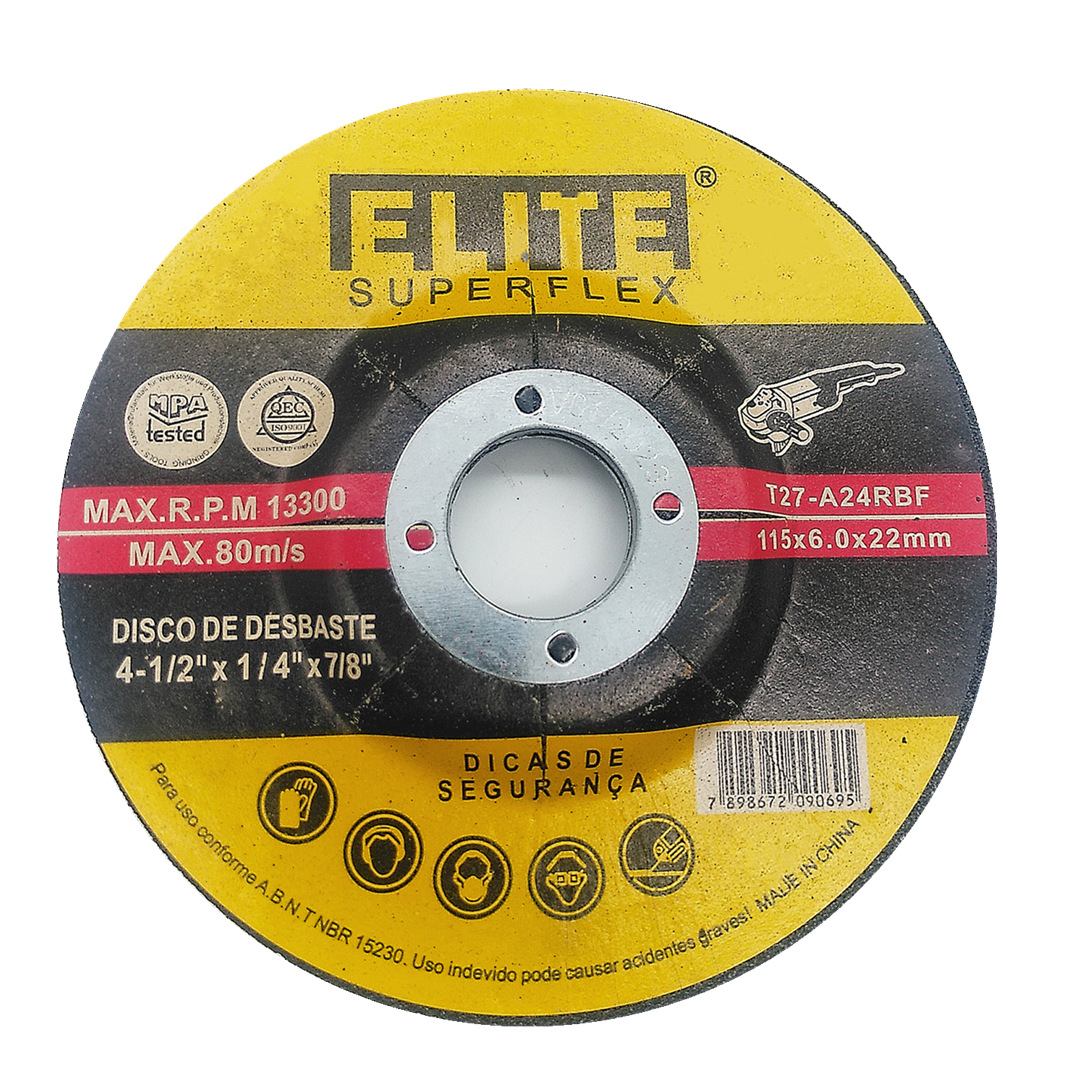 T27砂轮片115x6x22.2mm树脂角磨片4.5"×1/4"×7/8"mm4.5寸角磨片