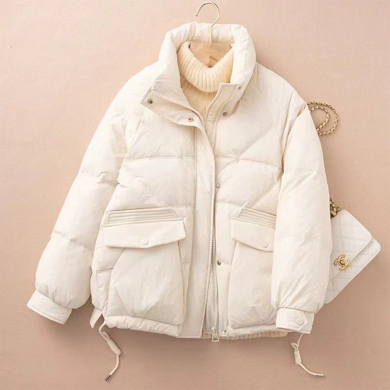 Короткая теплая куртка с пуховой набивкой, oversize