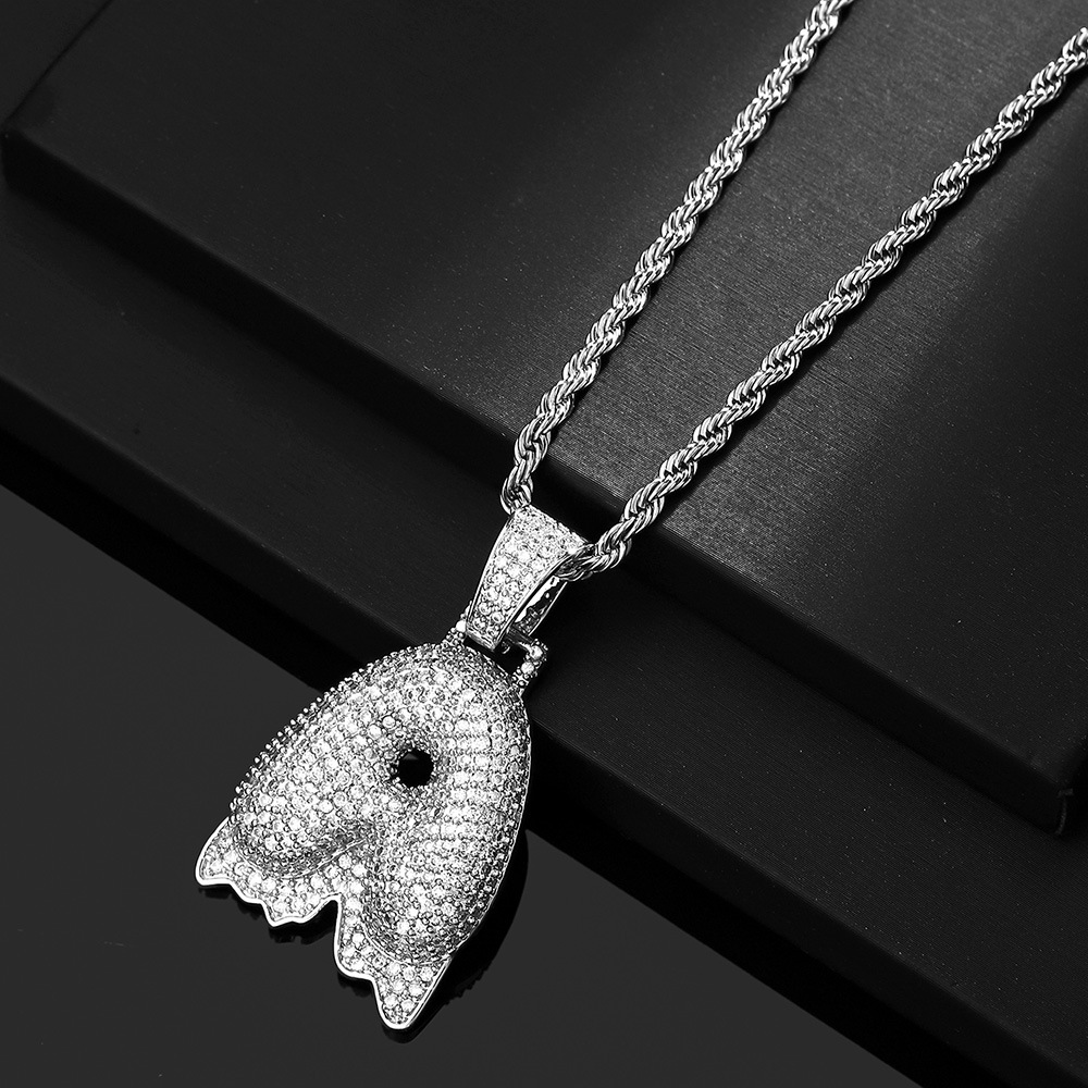 Cross-border hip hop burbuja colgante 26 letras nombre personalizado nicho accesorios de personalidad de zircon para hombres