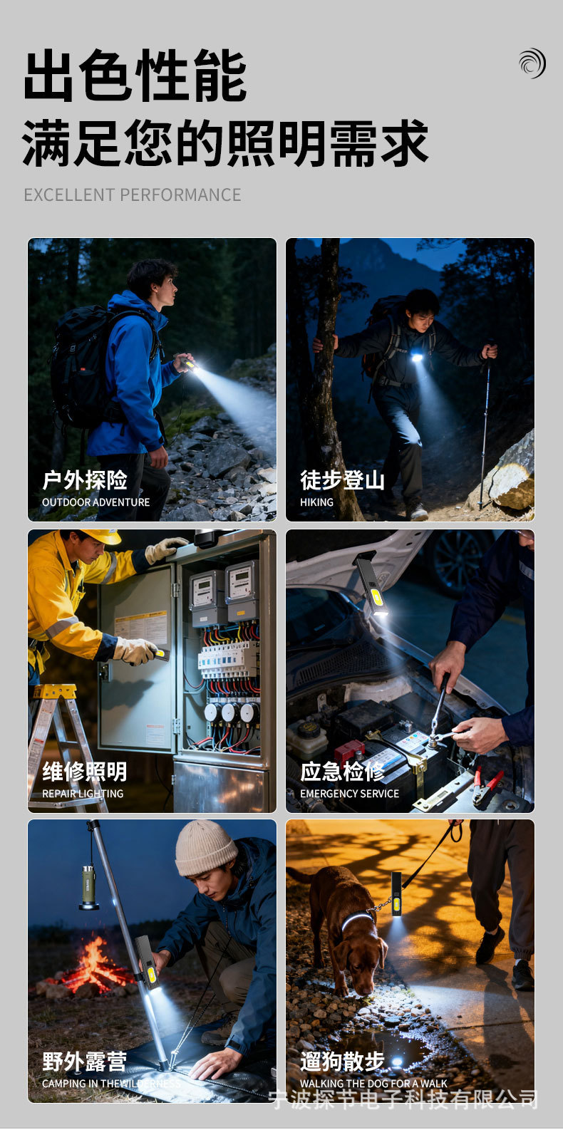 Strong Magnetic Ultra-Thin Flashlight with Strong Light, Rechargeable, Size Measurement, Outdoor Portable Inspection Led Pen Clip Repair Work Light