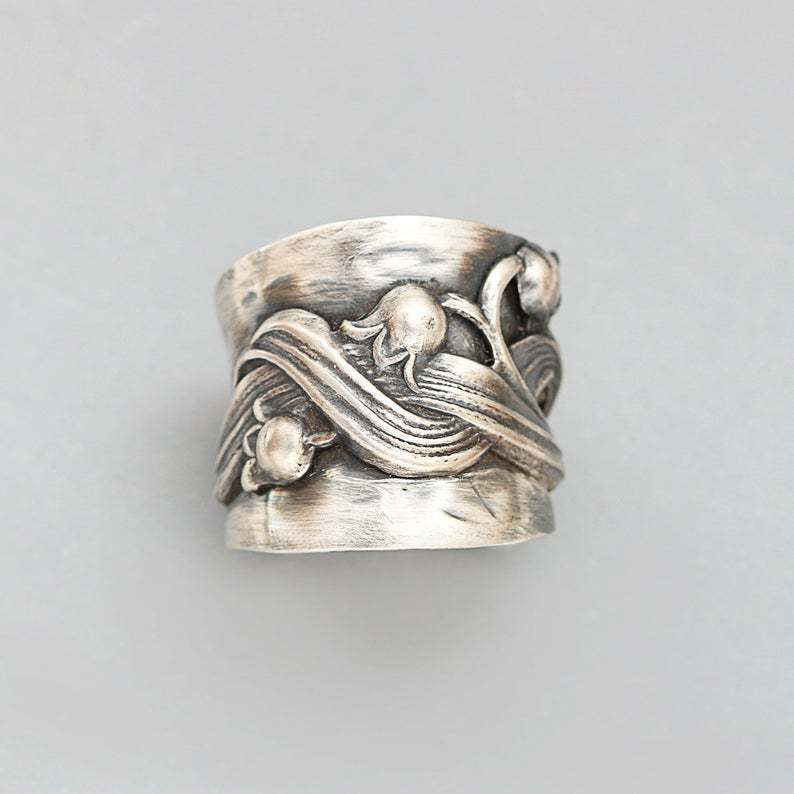 Huajie cross-border hot fashion dark lily flower ring flowers around ladies wedding ring ring