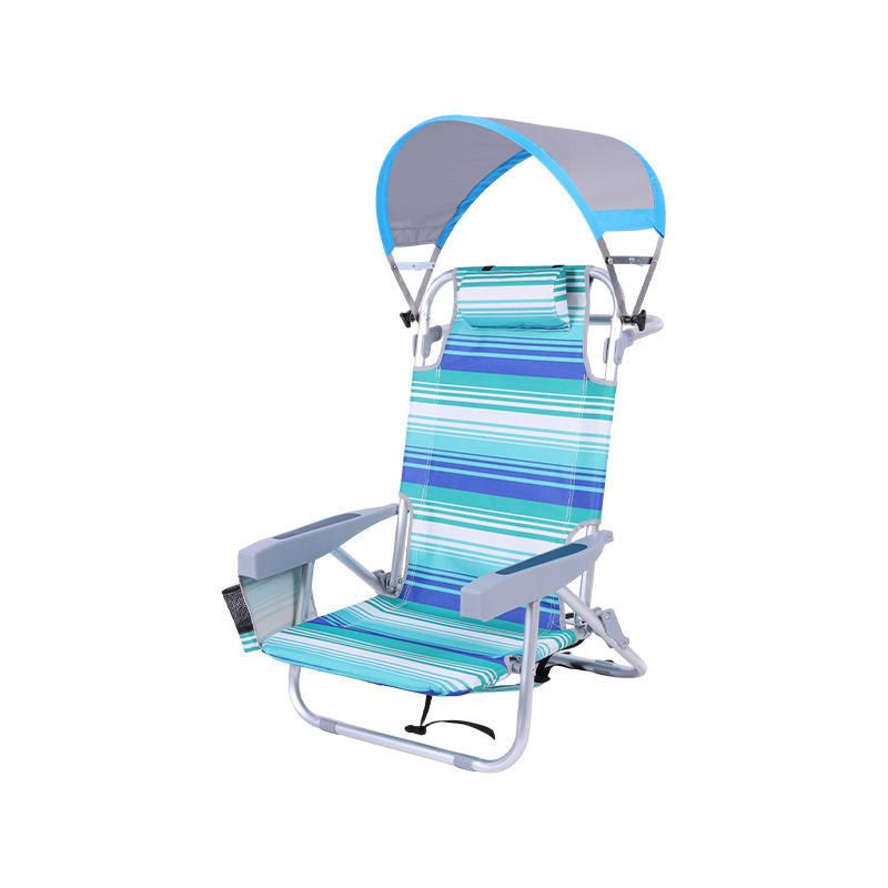 silla plegable con toldo silla de playa silla de campamento al aire libre portátil sombrilla ajustable silla de respaldo de doble propósito
