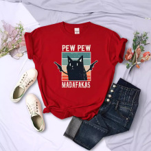 皮尤皮尤Madafaks可爱有趣的印花女T恤复古创意休闲女装跨境爆款