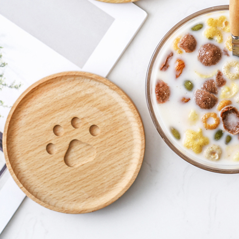 Portavasos de madera para café Ceremonia del té japonesa Portavasos de aislamiento antiquemaduras Montaña rusa de té nórdico creativo Haya antideslizante estera de madera